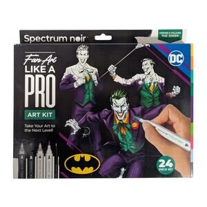 Spectrum Noir Batman Joker Art Kit - 24 Piece Set Includes Markers & Prints